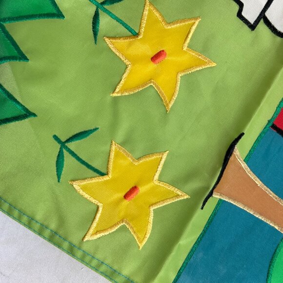 Vintage C&F Trading Yard Flag House Gate Garden Spring Summer Outdoor Nylon - Picture 4 of 7